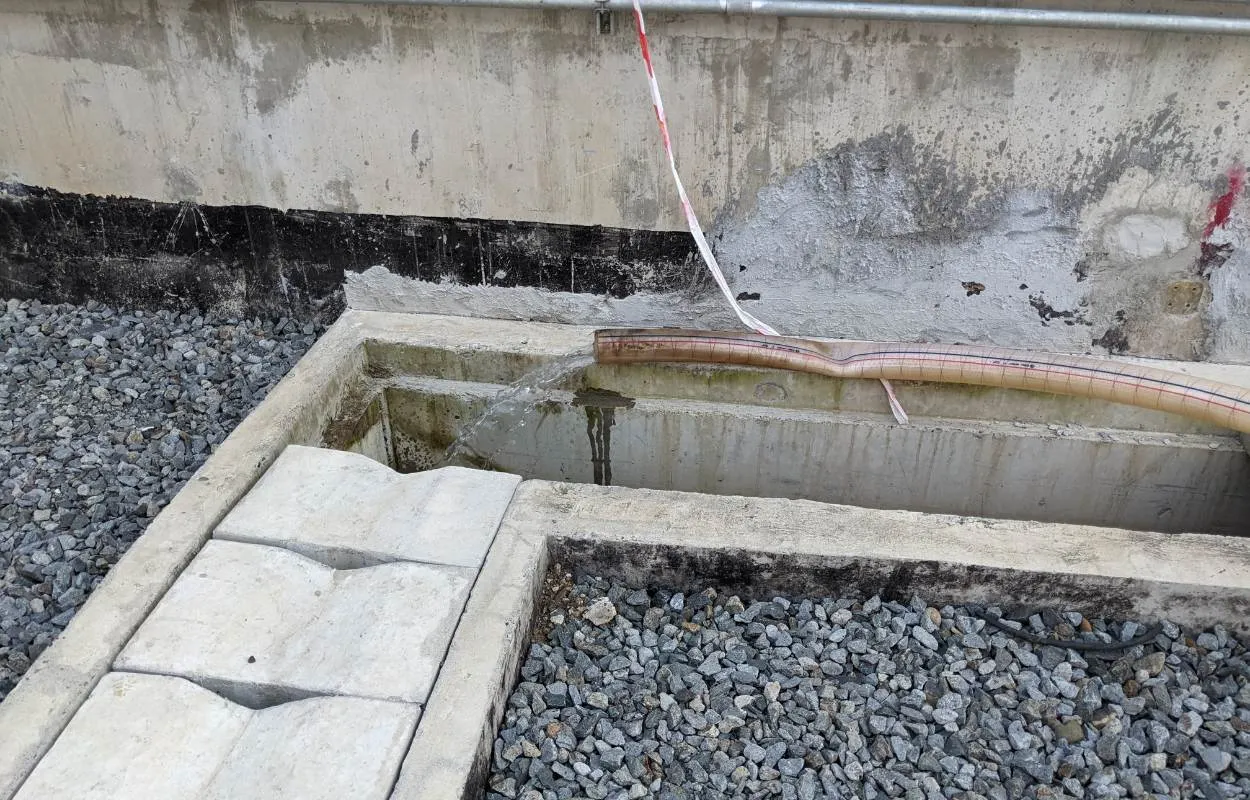 Professional drainage system installation process